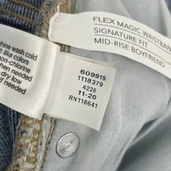 Lane Bryant Jeans 24 Splatter Distressed Boyfriend NWOT Blue Denim - Picture 6 of 6